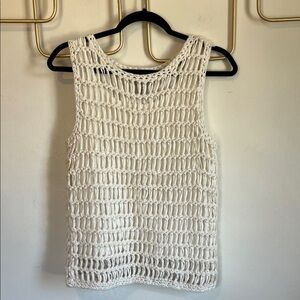 Uniform John Paul Richard Small White Crochet Sleeveless Top